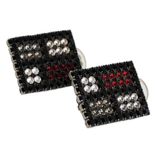 Load image into Gallery viewer, イヤリング ラインストーン ブラック レッド クリアカラー グレー スクエア 104701
