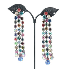 画像をギャラリービューアに読み込む, イヤリング ラインストーン レッド グリーン ブルー ブラウン ピンク ロング er123618
