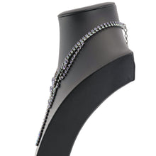 画像をギャラリービューアに読み込む, ネックレス ラインストーン パープル グリーン ハンギング ショート 39.5cm nl126307
