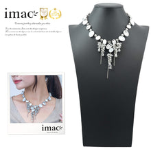 Load image into Gallery viewer, ネックレス ボヘミアングラス ラインストーン ホワイト クリアカラー ハンギング 40cm nl130061
