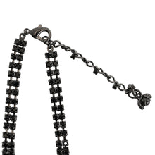 画像をギャラリービューアに読み込む, ネックレス ラインストーン ブラック ハンギング ボタニカル 37cm nl130590
