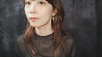 イヤリング ラインストーン グリーン ゴールド ハンギング 120755