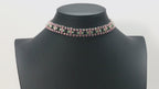 ネックレス チョーカー ラインストーン ピンク グリーン 32cm 099482