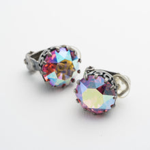 Load image into Gallery viewer, Earrings Rhinestone Aurora Pink Round 086446
