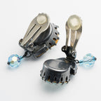 【TV着用モデル】イヤリング ラインストーン ブルー 087914