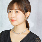 イマックのクリアカラー色のラインストーンネックレス