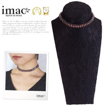 Load image into Gallery viewer, チョーカー ネックレス ラインストーン レッド オーロラ ショート 31cm 099444
