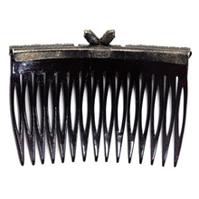 Load image into Gallery viewer, コーム ラインストーン ブラック クリアカラー フラワー 103873
