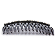 Load image into Gallery viewer, コーム ラインストーン ブラック クリアカラー フラワー 103873
