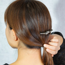 Load image into Gallery viewer, コーム ラインストーン ブラック クリアカラー フラワー 103873
