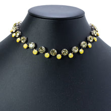 Load image into Gallery viewer, チョーカー ネックレス ラインストーン イエロー 34cm 104471
