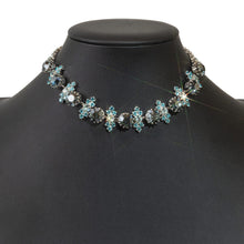 画像をギャラリービューアに読み込む, チョーカー ネックレス ラインストーン ブルー 32cm 132283

