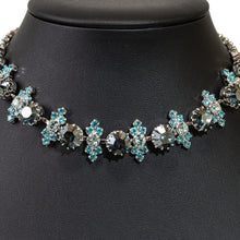 画像をギャラリービューアに読み込む, チョーカー ネックレス ラインストーン ブルー 32cm 132283
