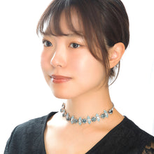 画像をギャラリービューアに読み込む, チョーカー ネックレス ラインストーン ブルー 32cm 132283
