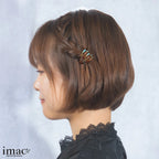 ヘアクリップ スターリリー ミニ 2個セット ラインストーン ブラック ブラウン