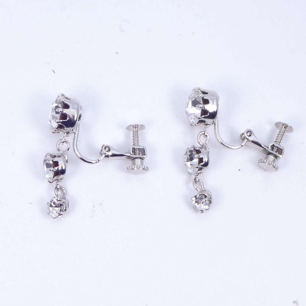 【芸能人着用】イヤリング ラインストーン クリアカラー 135399