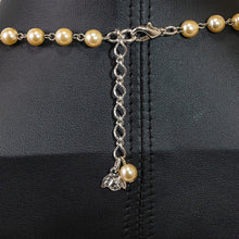 Load image into Gallery viewer, ネックレス ラインストーン パール 3連 ショート 41cm 143001
