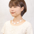 【ゆうちゃみ様着用】ネックレス 白蝶貝 淡水パール ローズ ショート 143343