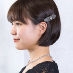 バレッタ レースメタル シルバー クローバー 143469 メール便