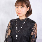 【浅野温子さん着用】ネックレス アゲート クォーツ ジェイド ホワイト 2WAY 143848
