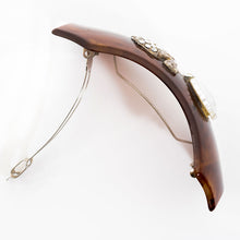 画像をギャラリービューアに読み込む, バレッタ パール ラインストーン ホワイト ブラウン クリアカラー ローズ らくだ 留金9cm 146923
