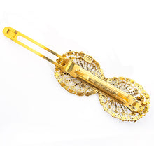 画像をギャラリービューアに読み込む, バレッタ レースメタル ゴールド フラワー 留金7cm 148096
