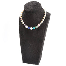 Load image into Gallery viewer, ネックレス 天然石 ターコイズ ラピスラズリ アメシスト ロードナイト ジェイド 淡水パール ローズクォーツ ブルー パープル ピンク ホワイト 39cm 148146
