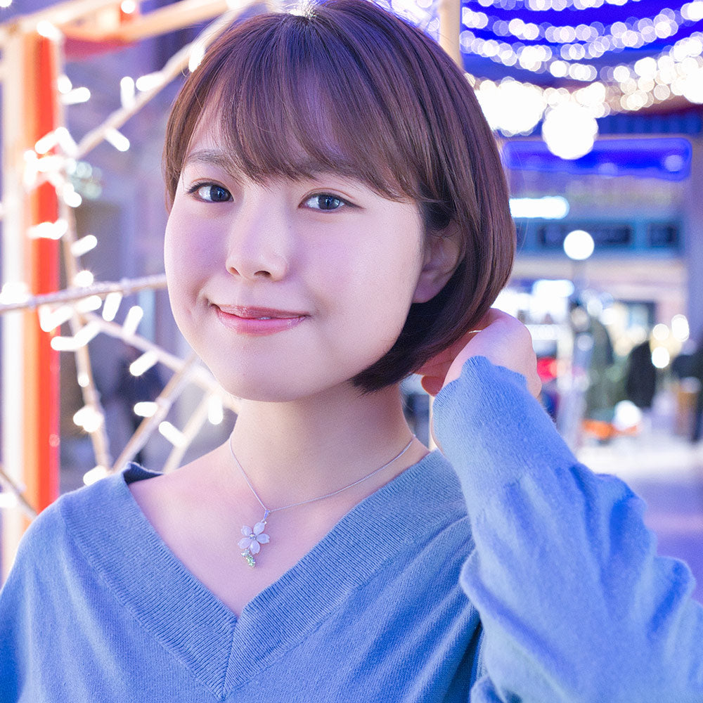 ペンダント ラインストーン ボヘミアングラス 桜 ピンク 148206 メール便