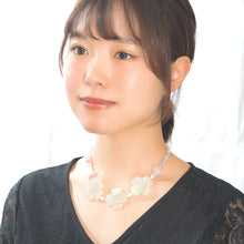 Load image into Gallery viewer, ネックレス 天然石 ジェイド アメシスト ローズクォーツ 淡水パール グリーン ピンク パープル クローバー ローズ 41cm nl148286
