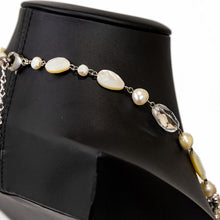 画像をギャラリービューアに読み込む, ネックレス 天然石 クォーツ 白蝶貝 淡水パール ラインストーン ホワイト クリアカラー 44cm nl148411
