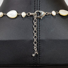 画像をギャラリービューアに読み込む, ネックレス 天然石 クォーツ 白蝶貝 淡水パール ラインストーン ホワイト クリアカラー 44cm nl148411
