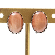 画像をギャラリービューアに読み込む, イヤリング 天然石 サンストーン ピンク オレンジ ベージュ オーバル er148508
