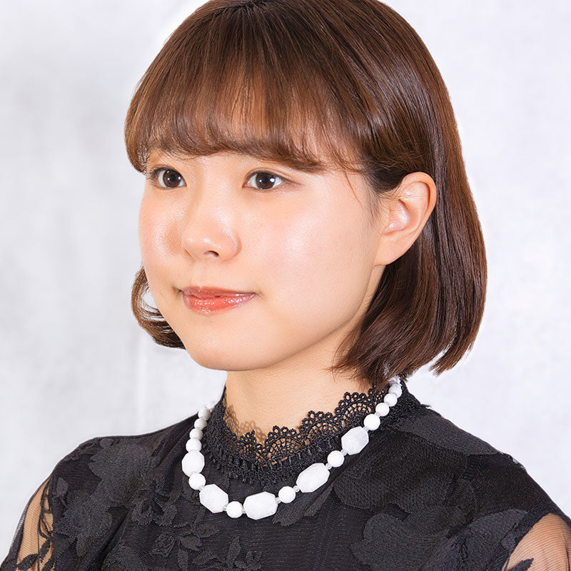 ネックレス  ジャスパー ジェイド ホワイト ジオメトリック ショート 148816