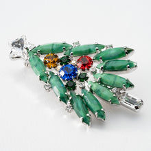 Load image into Gallery viewer, Brooch Rhinestone Christmas Tree Green Red Blue Yellow 149073
