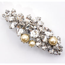 画像をギャラリービューアに読み込む, バレッタ ラインストーン パール クリアカラー ホワイト 留金6cm 149363
