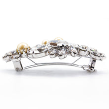 画像をギャラリービューアに読み込む, バレッタ ラインストーン パール クリアカラー ホワイト 留金6cm 149363
