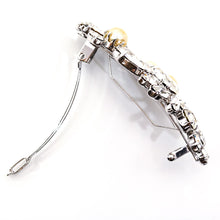 画像をギャラリービューアに読み込む, バレッタ ラインストーン パール クリアカラー ホワイト 留金6cm 149363
