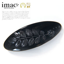 Load image into Gallery viewer, バレッタ 天然石 オニキス ブラック ローズ 留金9cm 149547
