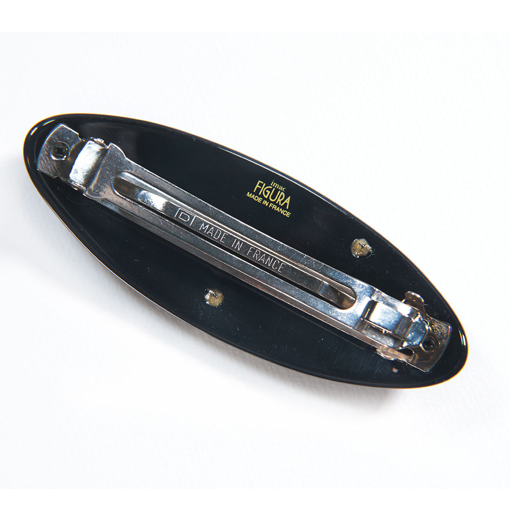 バレッタ 天然石 オニキス ブラック ローズ 留金9cm 149547