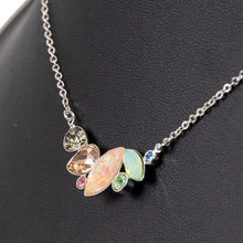 Load image into Gallery viewer, ネックレス ラインストーン ボヘミアングラス ピンク グリーン グレー ブルー 37cm nl149605
