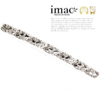 バレッタ レースメタル ボタニカル シルバー ロング 留金10cm 150332
