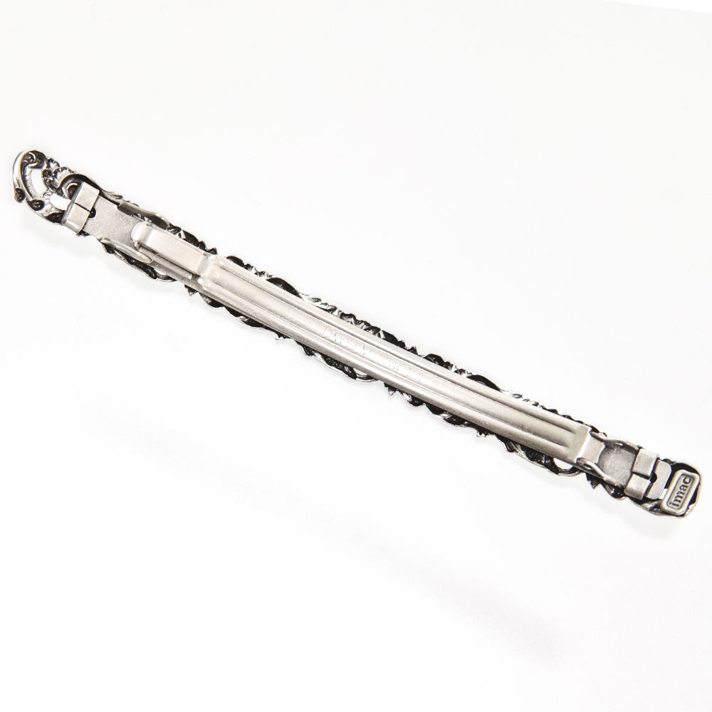 バレッタ レースメタル ボタニカル シルバー ロング 留金10cm 150332