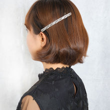 画像をギャラリービューアに読み込む, バレッタ レースメタル ボタニカル シルバー ロング 留金10cm 150332
