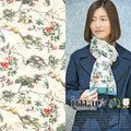 スカーフ ウール シルク グリーン フラワー 150606