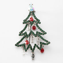 Load image into Gallery viewer, Brooch Rhinestone Christmas Tree Green Red 150678
