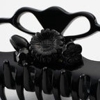 ヘアクリップ ガーデン ボヘミアングラス フラワー ブラック S 150995