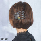 ヘアクリップ スターリリー ボヘミアングラス グレー グリーン 葉 151062