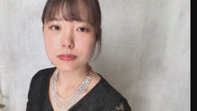 Load and play video in Gallery viewer, ネックレス ラインストーン パール 3連 ショート 41cm 143001
