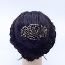 Load image into Gallery viewer, ヘアバレッタ レースメタル ブロンズ 葉 142650
