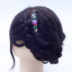 コーム ヨーロピアングラス ローズ 葉 ブラック レッド  かんざし ヘアアクセサリー 149449